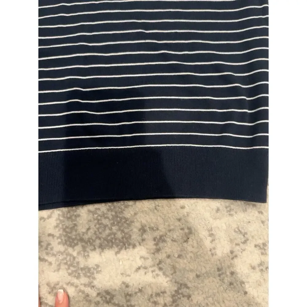 Banana Republic Supima Cotton Navy White Striped Polo Shirt Men’s Large L